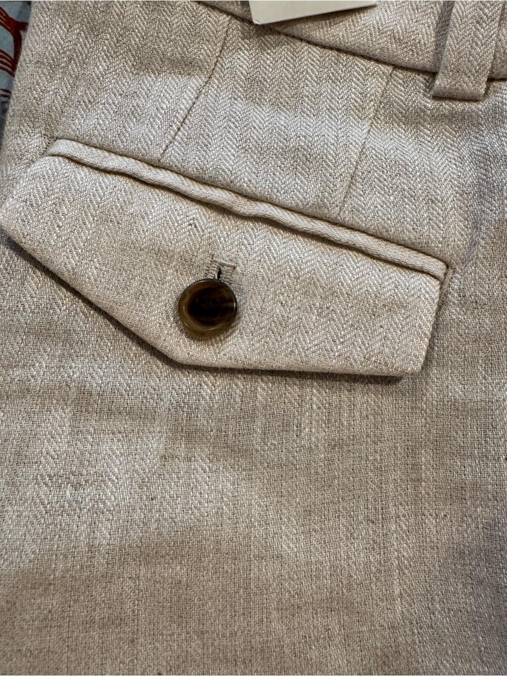 J. Crew Flax Color Herringbone 100% Linen Trousers - Picture 8 of 12